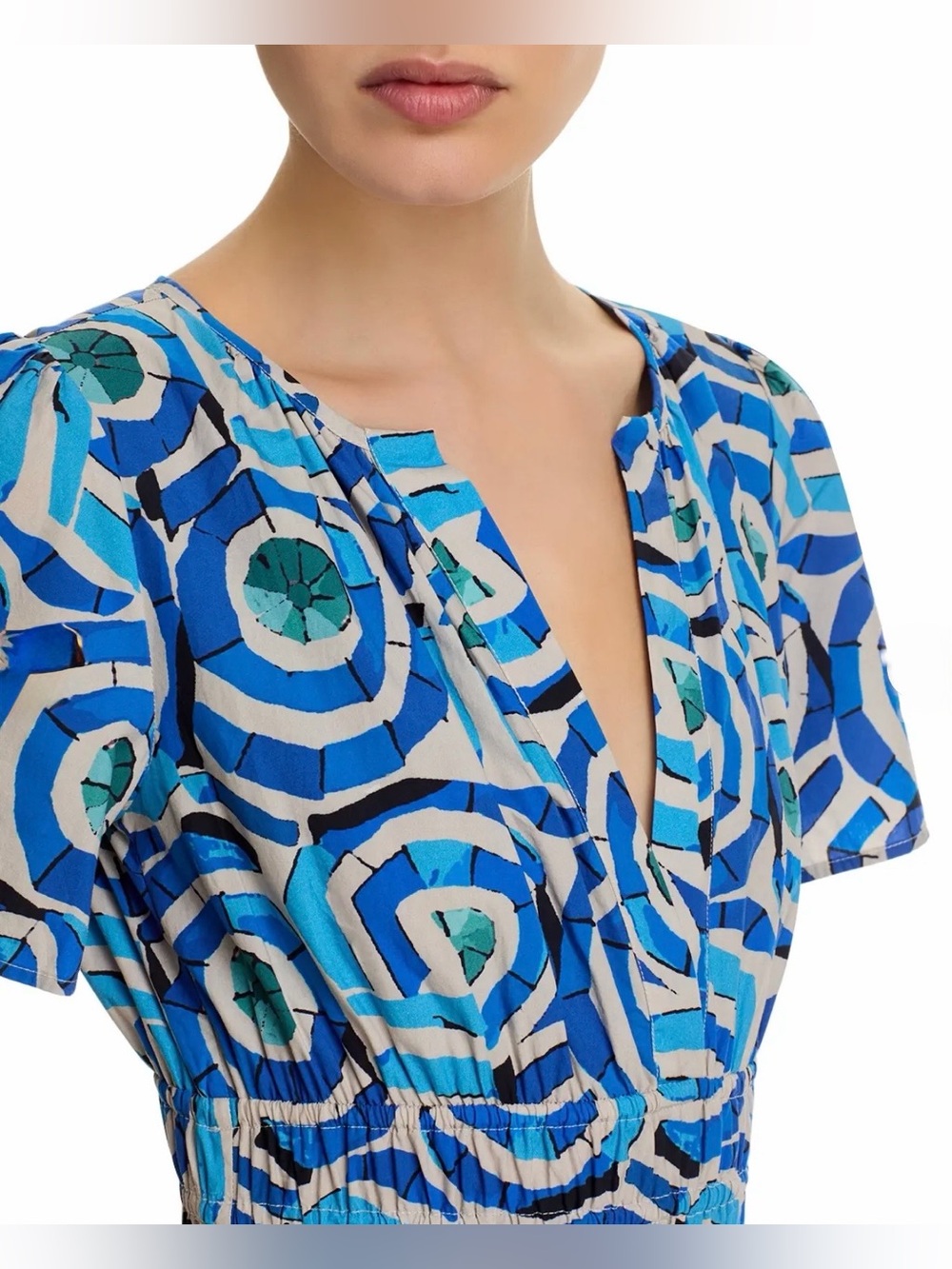 Area Stars NWOT Women’s “Hampton” Short Sleeve Tiered Midi Dress W/Pockets. XS. - Picture 8 of 16